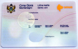 Документ удостоверяющий личность в Черногории