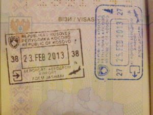 Виза в Косово - штамп в паспорте