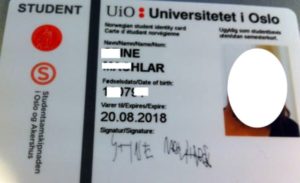 Норвежский студенческий билет.