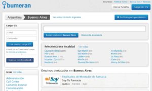 Популярный аргентинский сайт поиска работы www.bumeran.com.ar