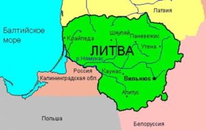 Калининградская область и литовская граница на карте