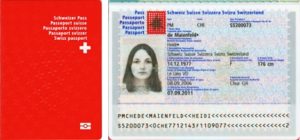 Паспорт гражданина Швейцарии (образец)