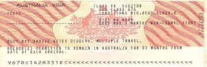 Австралийская студенческая виза (образец)