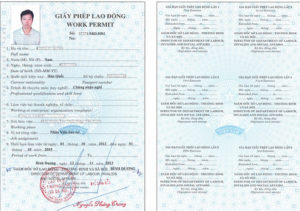 Так выглядит разрешение на работу во Вьетнаме (work permit)