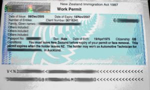 Новозеландское разрешение на работу (work permit)