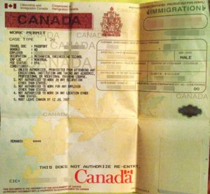 Work Permit - разрешение на работу и проживание в Канаде.
