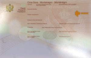 Паспорт гражданина Черногории (образец)