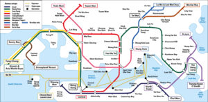 Схема метро Гонконга.