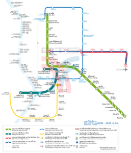 Схема метро Бангкока.