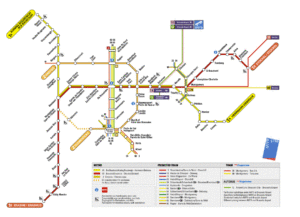 Схема метро в Брюсселе.