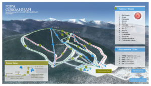 Схема байкальского горнолыжного курорта Гора Соболиная. Кликните для увеличения.