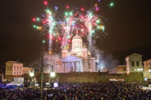 Празднование Нового года в Хельсинки, Финляндия