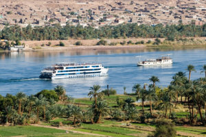 Теплоход на реке Нил в Египте